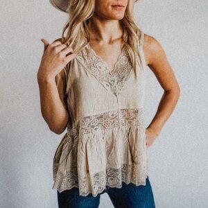 New White Lace Crochet Boho Folk  Blouse Top